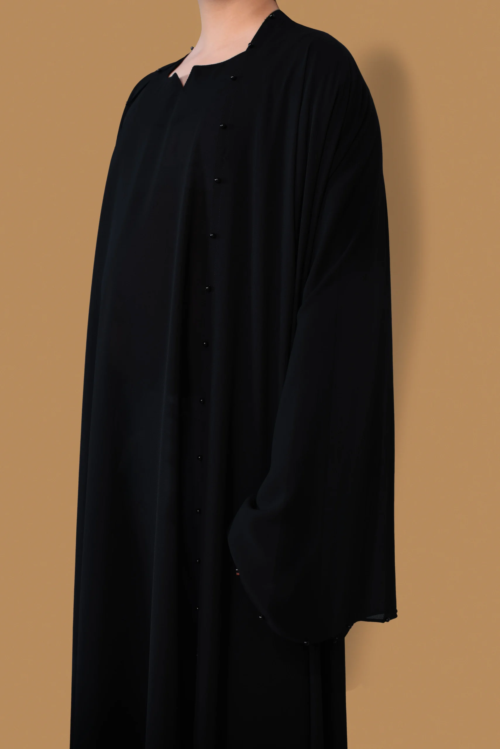 Black double layer abaya