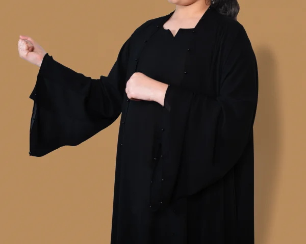 Black double layer abaya