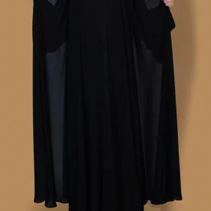 Black double layer abaya