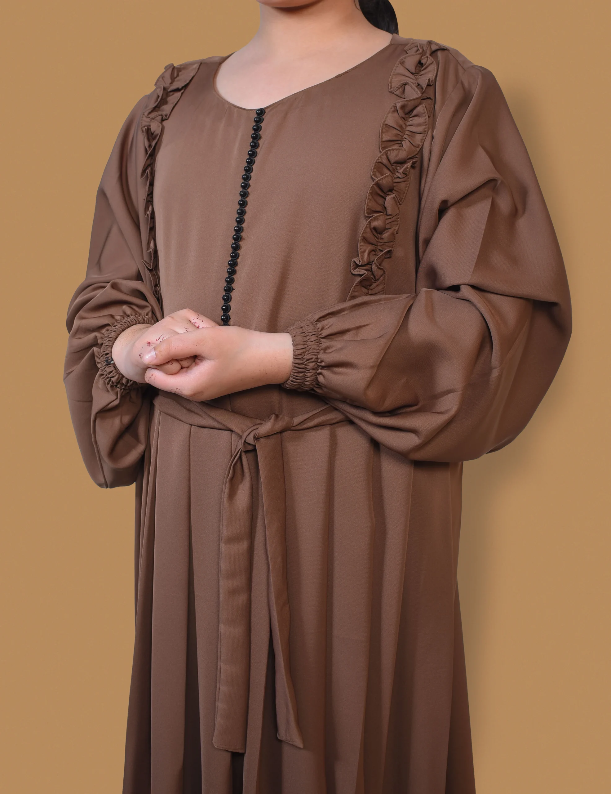 Brown Frog Style Abaya