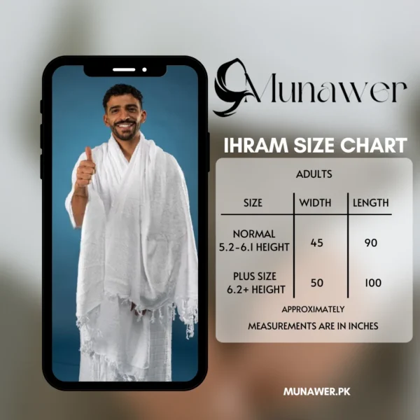 Ihram size chart