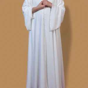 White double layer abaya