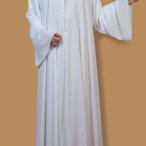 White double layer abaya