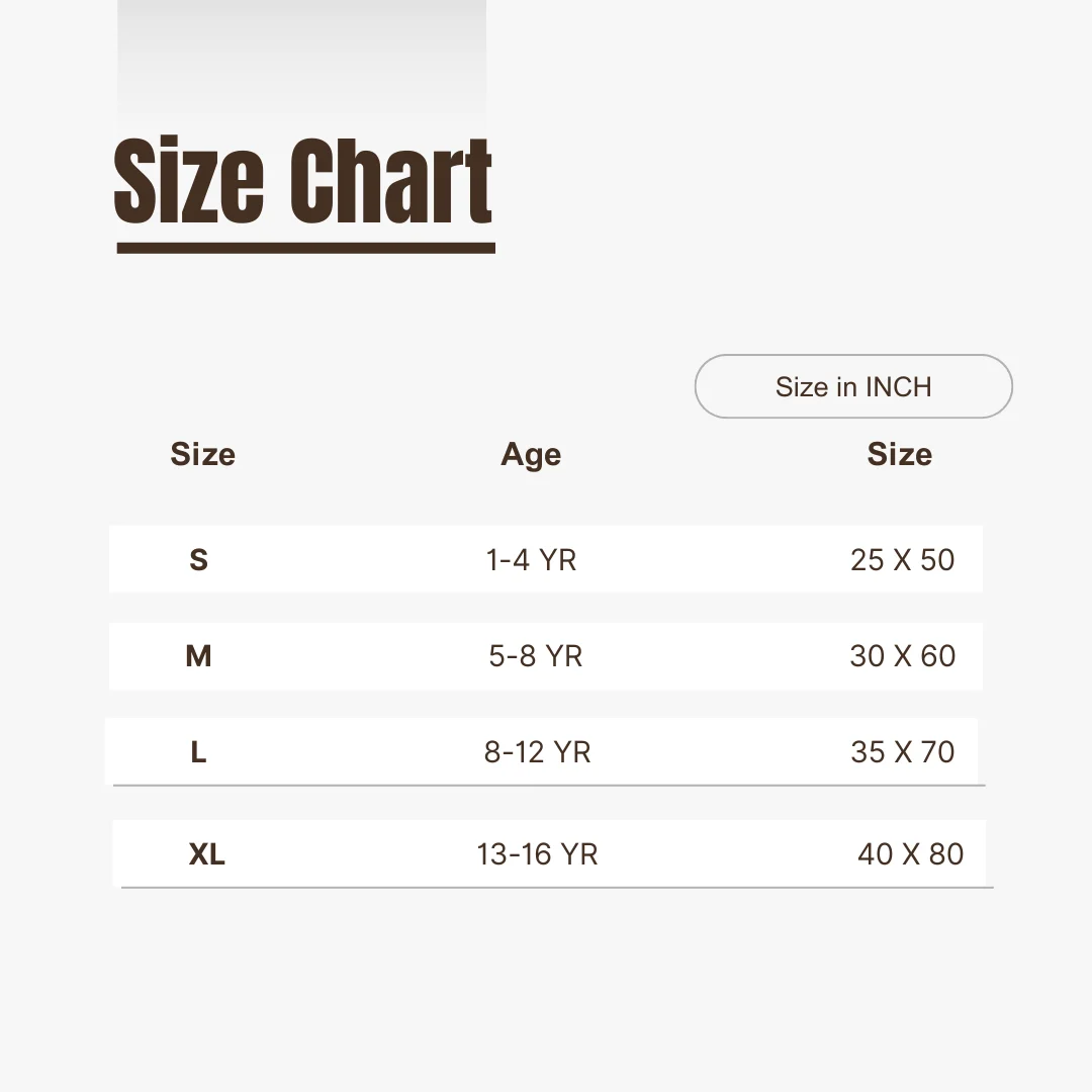 ihram size chart