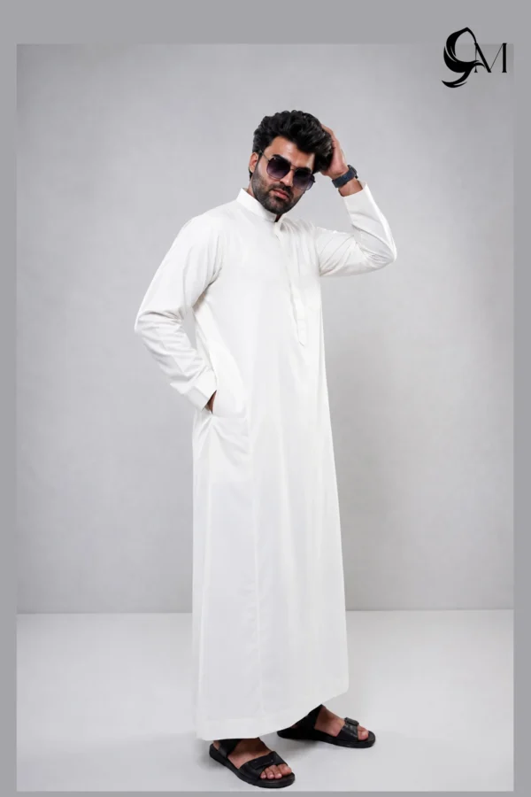 milky white thobe