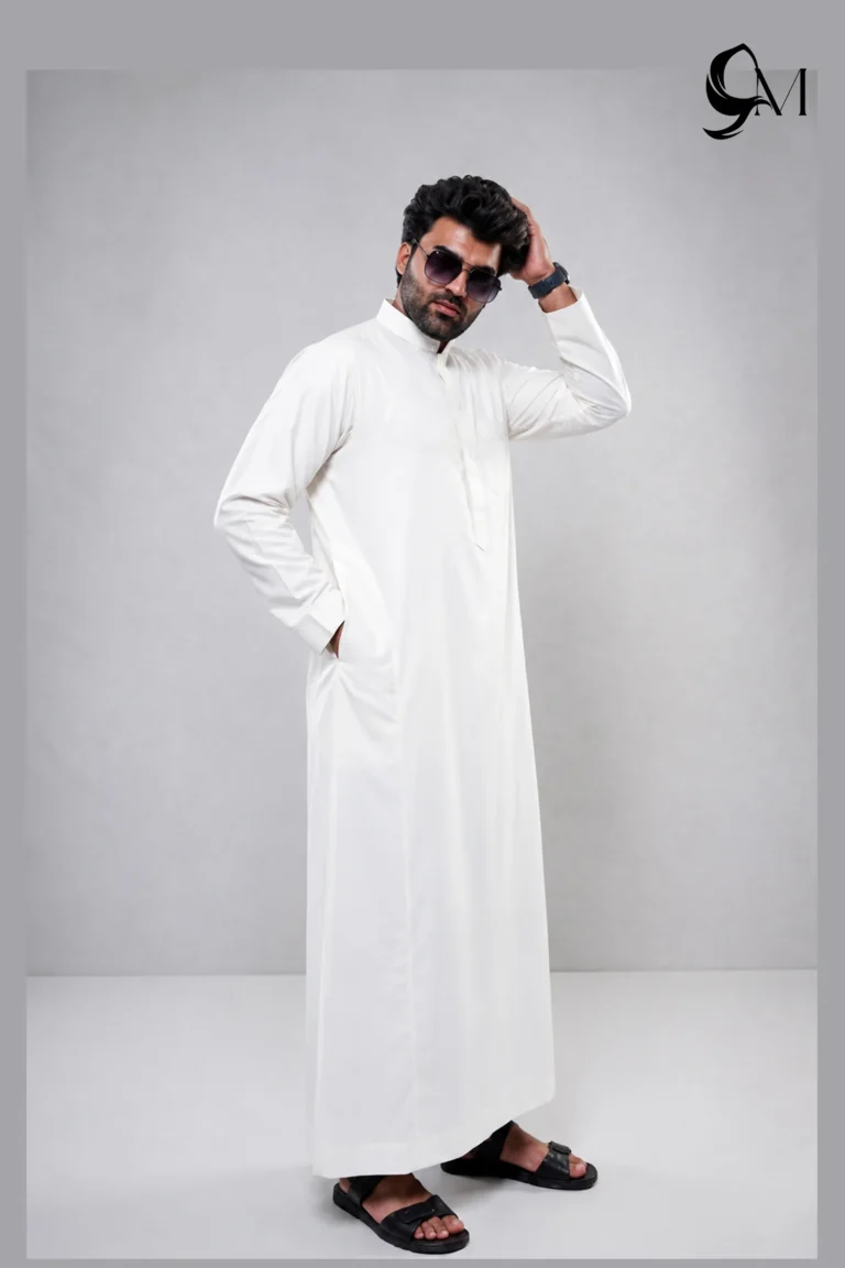 milky white thobe