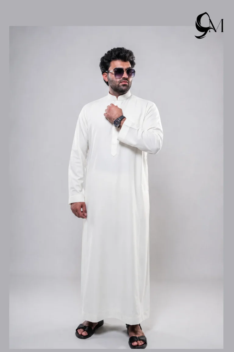 milky white thobe
