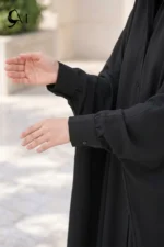 Black Irani Chadar with Sleeves & Buttons | Soft, Breathable and Wrinkle-Free Nida - Image 7