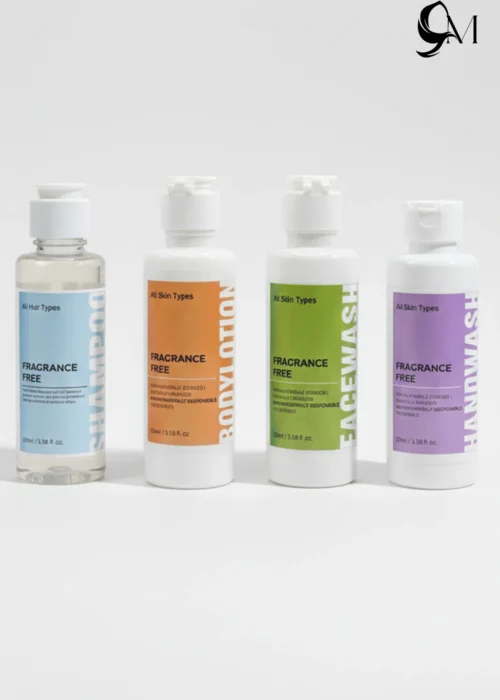 Fragrance Free Shampoo, Face & Hand Wash, Bodylotion Hajj Toiletries Kit