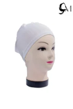 white elestic Hijab Cap