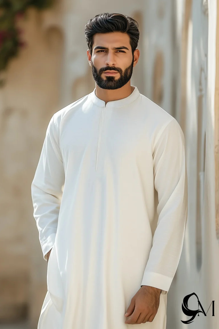 milky white thobe