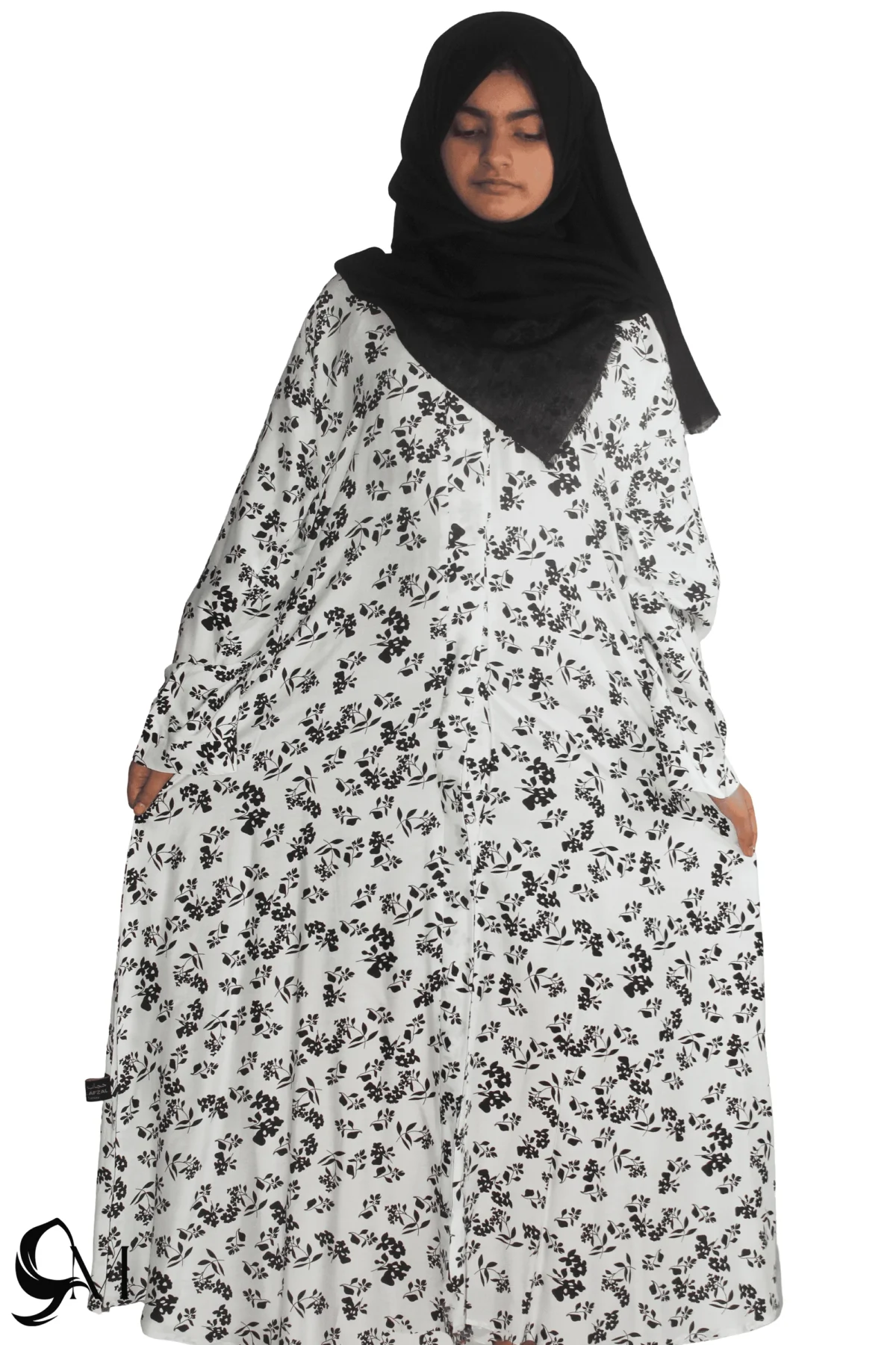 white linen abaya