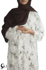 printed linen abaya