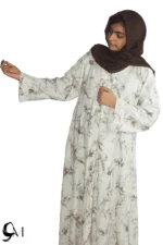 printed linen abaya