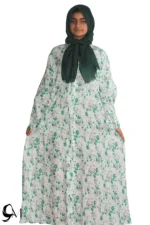 white print abaya munawer