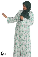 Green print abaya