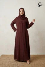 Pintuck Pleats – Deep Maroon Abaya - Image 5