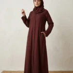 Pintuck Pleats – Deep Maroon Abaya
