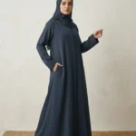 Pintuck Pleats – Charcoal Silver Abaya
