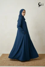 Pintuck Pleats – Prussian Blue Abaya - Image 2