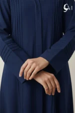 Pintuck Pleats – Navy Blue Abaya - Image 4