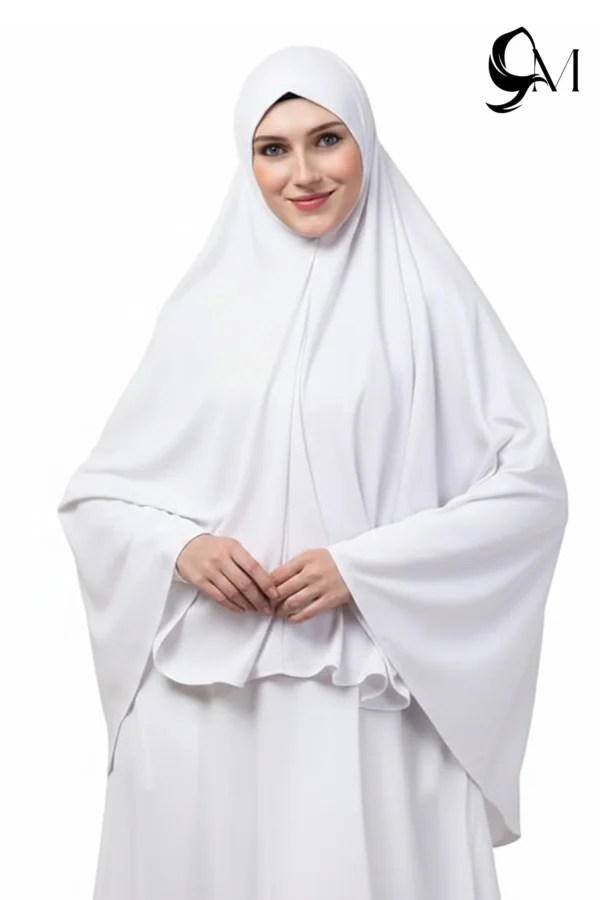 white Simple Hijab