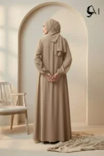 Front Close Abaya – Fawn