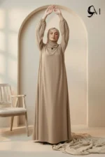Front Close Abaya – Fawn