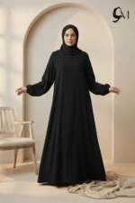Front Close Abaya – True Black