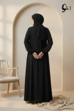 Front Close Abaya – True Black