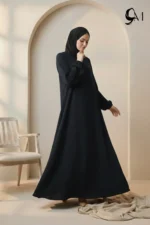 Front Close Abaya – Midnight Navy