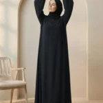 Front Close Abaya – Midnight Navy
