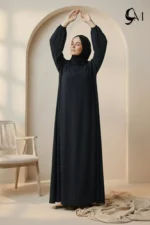 Front Close Abaya – Midnight Navy