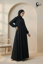 Front Close Abaya – Midnight Navy