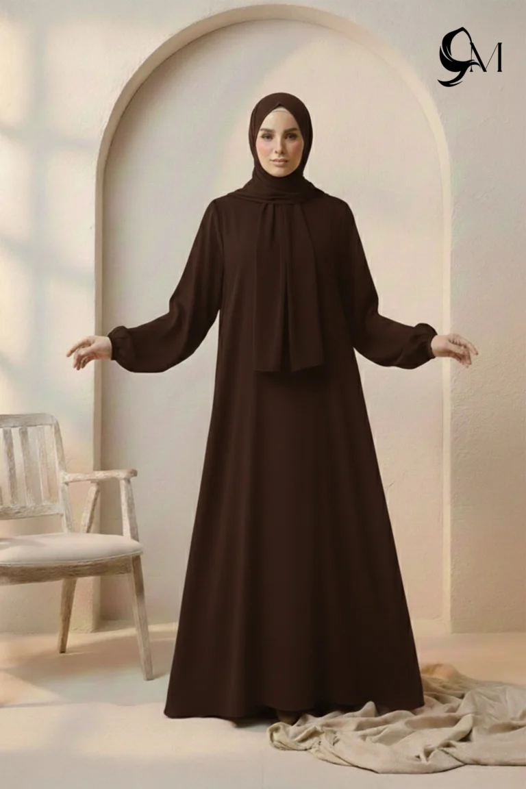 Front Close Abaya – Espresso