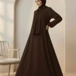 Front Close Abaya – Espresso