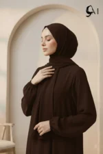 Front Close Abaya – Espresso