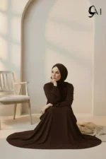 New Abaya Design Front Close Abaya – Espresso