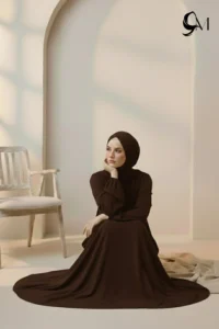 Front Close Abaya – Espresso