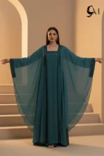 Halima Kaftan Butterfly Abaya – Deep Teal