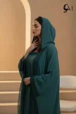 Halima Kaftan Butterfly Abaya – Deep Teal