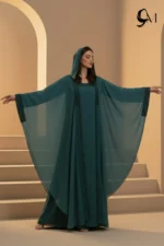 Halima Kaftan Butterfly Abaya – Deep Teal