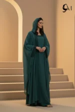 Halima Kaftan Butterfly Abaya – Deep Teal