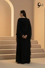 Halima Kaftan Butterfly Abaya – Black