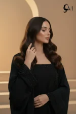 Halima Kaftan Butterfly Abaya – Black