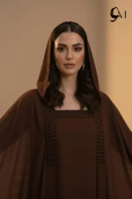 Halima Kaftan Butterfly Abaya – Chocolate Brownie