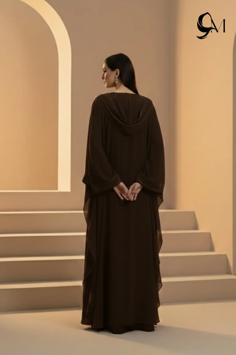 Halima Kaftan Butterfly Abaya – Chocolate Brownie