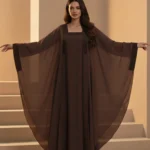Halima Kaftan Butterfly Abaya – Chocolate Brownie