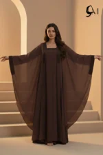 Halima Kaftan Butterfly Abaya – Chocolate Brownie