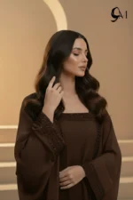 Halima Kaftan Butterfly Abaya – Chocolate Brownie